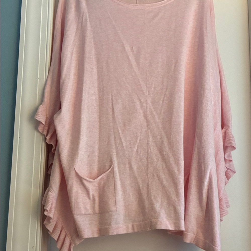 Light Pink Ruffle-Sleeve does have a mark on the shoulder shown in last picture.